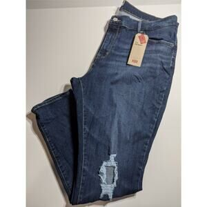 Levi's 711 Jeans Women's 20W Outta Time Distressed Maui Breeze Skinny Ripped New